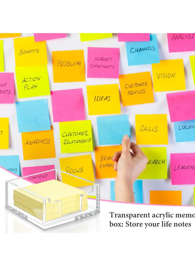 Acrylic Sticky Note Holder, Clear Acrylic Sticky Note Holder Sticky Notes Dispenser for Office Home Office Accessories for Office Desk (2 Pcs) - Image 5
