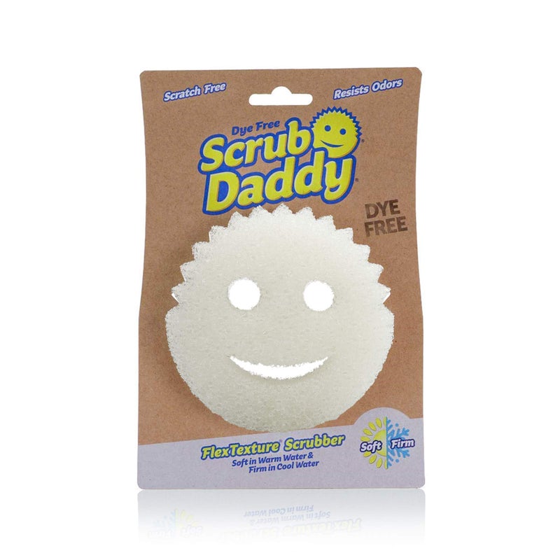 Scrub Daddy Scrub Daddy Scrub Daddy Dye Free FlexTexture Sponge Soft in Warm Water Firm in Cold Deep Cleaning Dishwasher Safe Multiuse Scratch Free Odor Resistant Functional 1pk Pack of 1