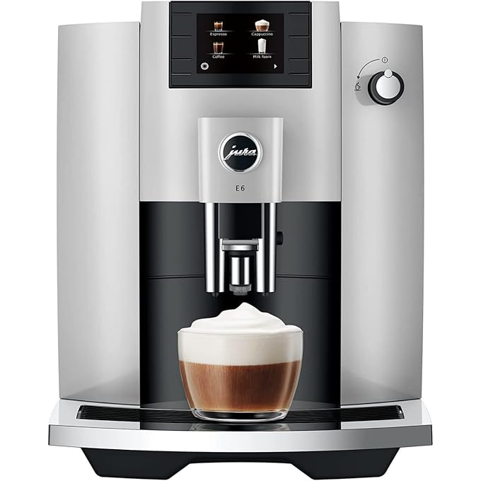 jura E6 Automatic Espresso Machine (Platinum, 5 Items) | Includes Smart Filter Cartridge, Cleaning Tablets, Coffee Beans, And Glass Milk Container - Image 2