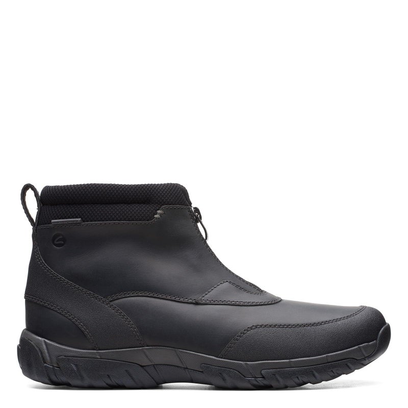 Clarks Men's Grove Zip II Ankle Boot, Black Leather, 7 Medium US - Image 2