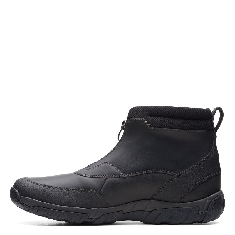 Clarks Men's Grove Zip II Ankle Boot, Black Leather, 7 Medium US - Image 4