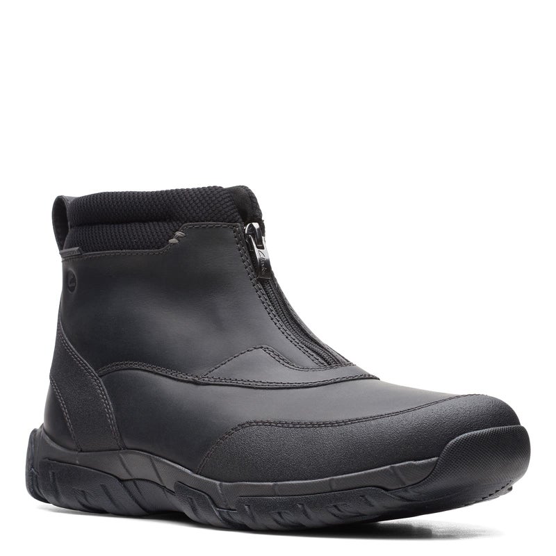 Clarks Men's Grove Zip II Ankle Boot, Black Leather, 7 Medium US - Image 1