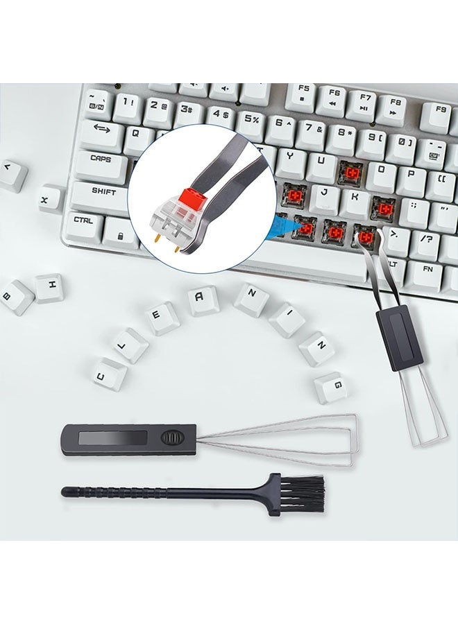 Ailily 2 Piece Keyboard Switch Puller, Key Remover Tool for Keyboard Switch Puller with 2 Piece Brushes for Keyboard Stainless Steel Keycap Extractor Switch Key Puller for Mechanical Keyboard  - Image 3