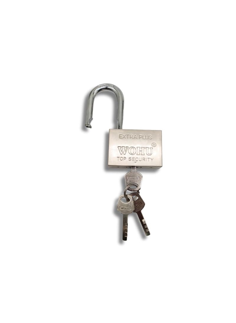 HEADLY Silver HeavyDuty Chrome Plated Disc Padlock 60 MM Lock and 3 Keys Extra Plus Hardened Security Lock for Garage Door Shutter Locker Warehouse Gates  - Image 3