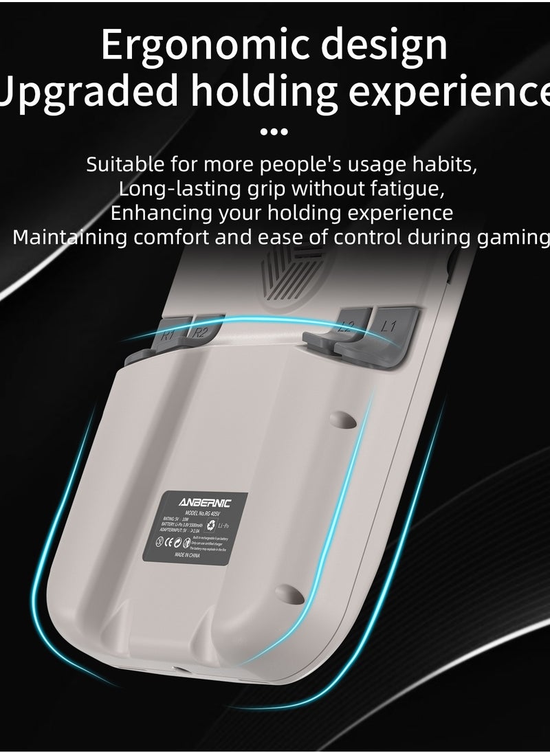Anbernic RG405V Game Console 4-inch IPS Touch Screen 640*480 Android 12 Unisoc Tiger T618 5500mAh 5G WiFi BT Heat Dissipation 26 Emulators Gift Package【Grey-128G with 20,000 Games Pre-installed】