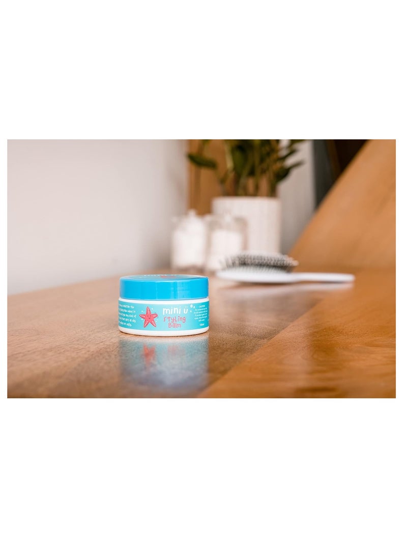 Mini U Kids Hair Styling Balm - White, Made in the UK, Vegan & Cruelty-Free - Gentle, Non-Toxic Formula for Easy Styling and Shine - Ideal for Children's Hair Care - Safe and Ethical Choice for Parents - Image 3