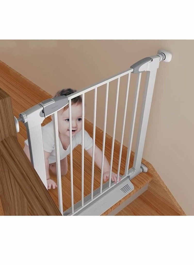 SYOSI Baby Safety Gate Wall Protector, Pressure Mount No Punch Guard Fence Anti-Slip Mat Protector, Protect Pets and Dogs Gate Wall Stair Door Frame (White) - Image 2