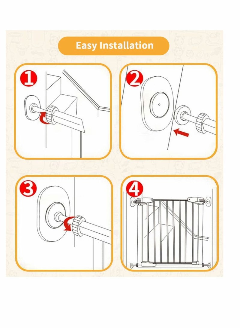 SYOSI Baby Safety Gate Wall Protector, Pressure Mount No Punch Guard Fence Anti-Slip Mat Protector, Protect Pets and Dogs Gate Wall Stair Door Frame (White) - Image 5
