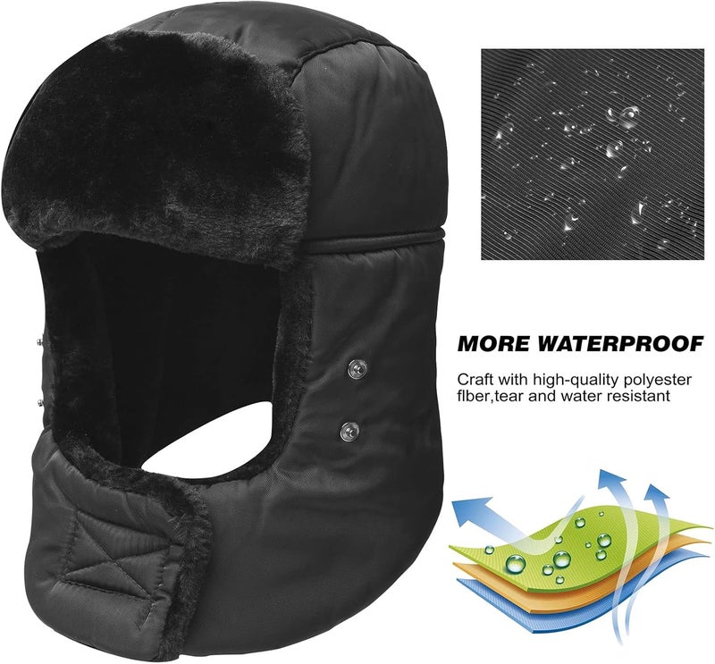 KOOLSOLY Trooper Trapper Hat,Winter Ski Hat with Winter Ear Flap and Ski Windproof Mask - Image 2