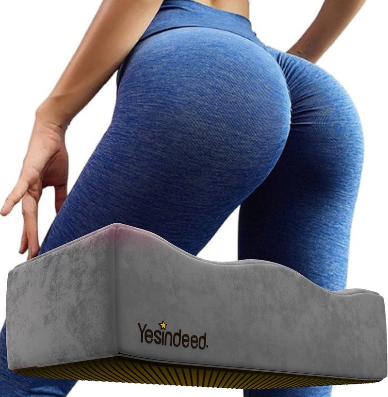 YESINDEED Brazilian Butt Lift Pillow – Dr. Approved for Post Surgery Recovery Seat – BBL Foam Pillow + Cover Bag Firm Support Cushion Butt Support Technology - Grey - Image 1