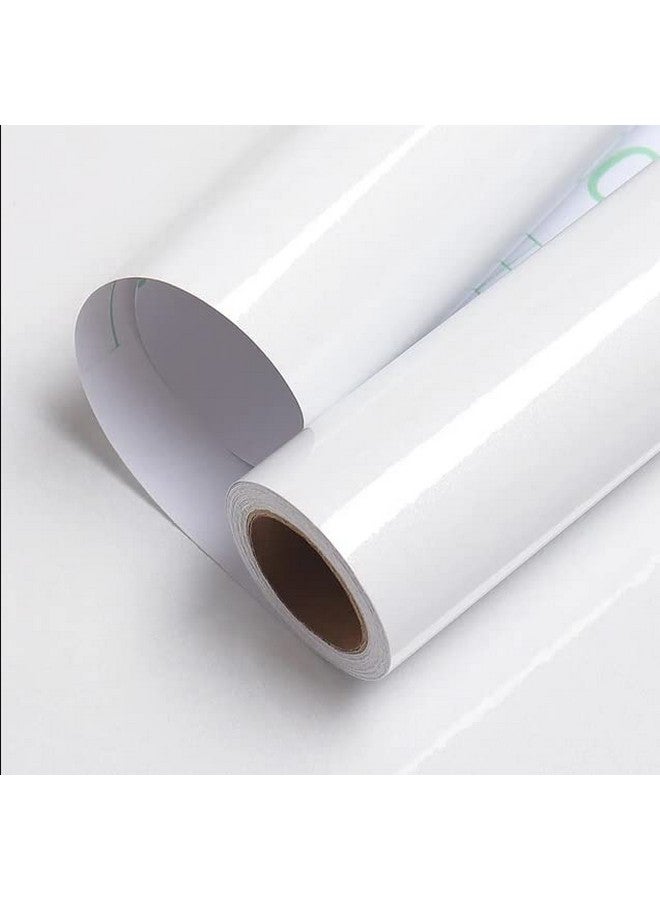 صن بيرد ملصق تجديد الأثاث ذاتي اللصق باللون الأبيض النقي من الفينيل شريط ورق جدران من الخشب الحبوب لملصقات الجدران (12 × 24 بوصة) - Image 1