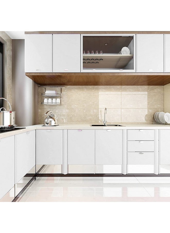 صن بيرد ملصق تجديد الأثاث ذاتي اللصق باللون الأبيض النقي من الفينيل شريط ورق جدران من الخشب الحبوب لملصقات الجدران (12 × 24 بوصة) - Image 3