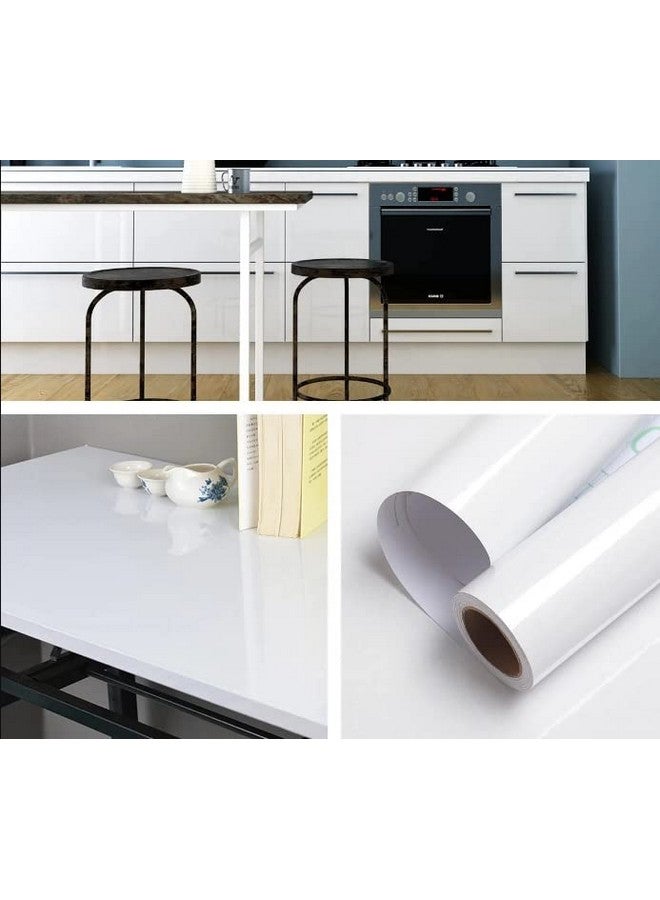 صن بيرد ملصق تجديد الأثاث ذاتي اللصق باللون الأبيض النقي من الفينيل شريط ورق جدران من الخشب الحبوب لملصقات الجدران (12 × 24 بوصة) - Image 2