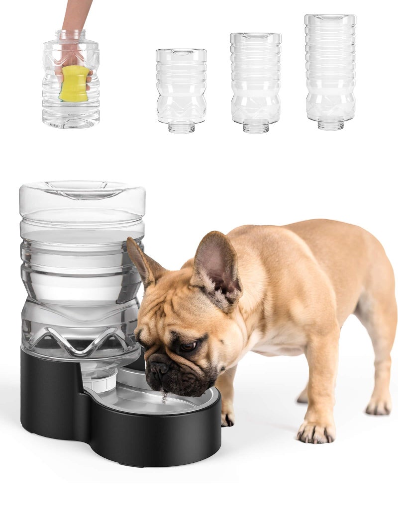 Heouvo 1.7 Gallon Automatic Dog Water Dispenserã€Wide Mouth for Easy Hand-in Cleaningã€‘ã€Removable Stainless Steel Bowlã€‘, Gravity Refilling Large Capacity for Cats and Dogs, Multi-Pet Homes - Image 1