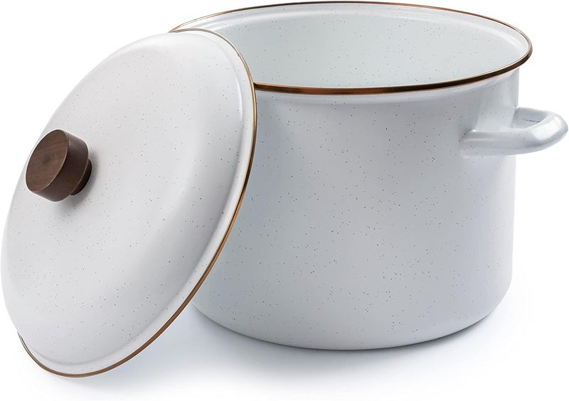 BareBones Enamel Stock Pot in Eggshell - 7.5 Liters - Image 2