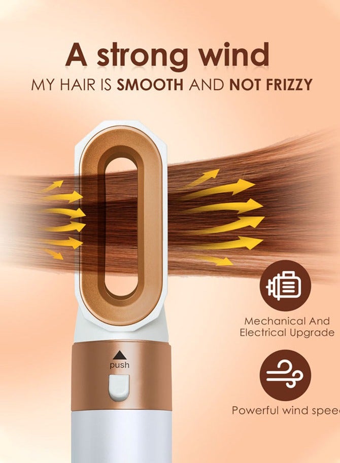 جوشبيرغ 1000 واط جهاز تصفيف الشعر بالهواء، مجموعة تصفيف الشعر 5 في 1، مكواة فرد الشعر متعددة الاستخدامات عالية السرعة 35000 دورة في الدقيقة، تجعيد الشعر تلقائيًا لتجفيفه بسرعة وتجعيده وتكثيفه وفرد الشعر - Image 3