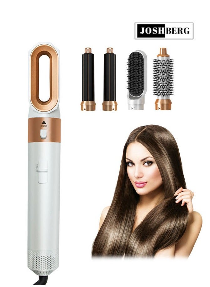 جوشبيرغ 1000 واط جهاز تصفيف الشعر بالهواء، مجموعة تصفيف الشعر 5 في 1، مكواة فرد الشعر متعددة الاستخدامات عالية السرعة 35000 دورة في الدقيقة، تجعيد الشعر تلقائيًا لتجفيفه بسرعة وتجعيده وتكثيفه وفرد الشعر - Image 1