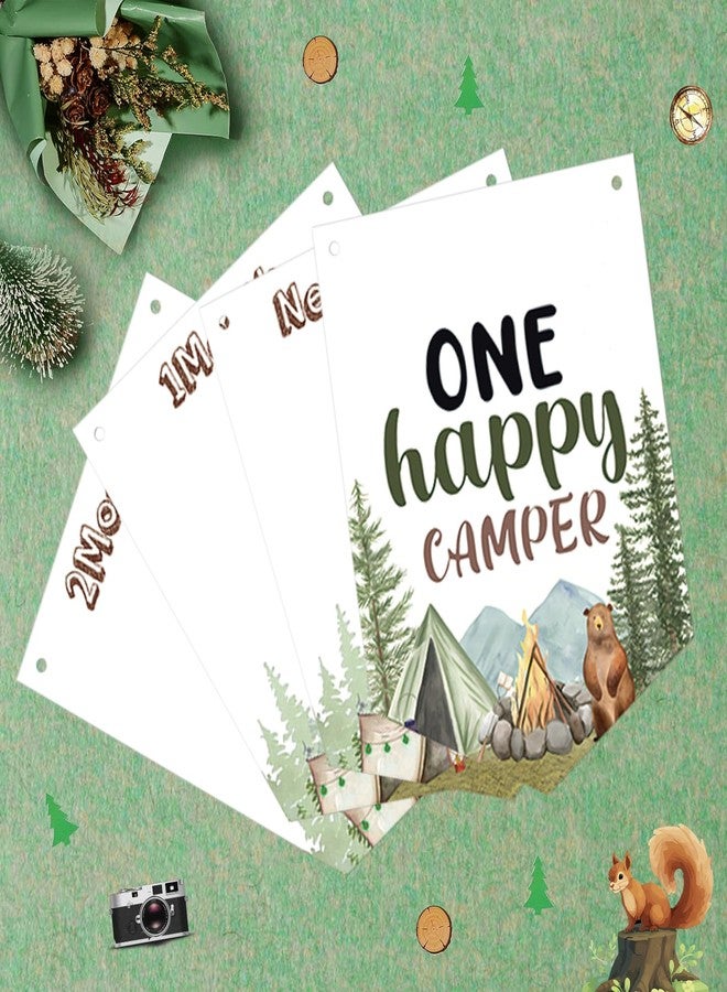 MZ.ogm One Happy Camper Photo Banner One Happy Camper Birthday Decorations Forest Camping Theme Newborn to 12 Month Photo Banner Camping Themed Party Decorations for Kids 1 Year Old Birthday Decorations - Image 3