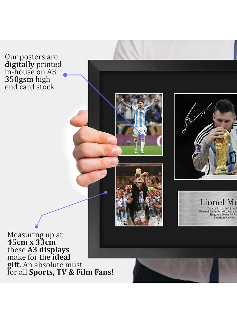 Today Idea FR A3 Lionel Messi Argentina Gifts Printed Signed Autograph Picture for Football Fans and Supporters - A3 Framed - Image 3