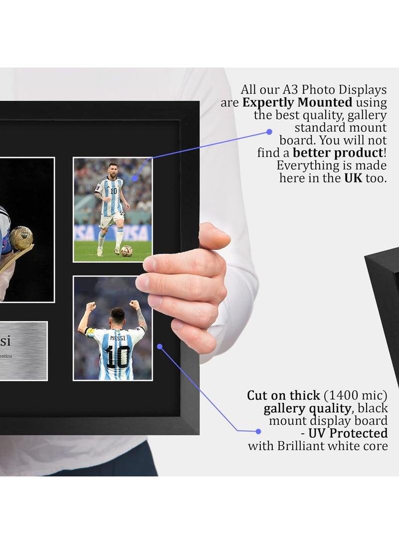 Today Idea FR A3 Lionel Messi Argentina Gifts Printed Signed Autograph Picture for Football Fans and Supporters - A3 Framed - Image 4