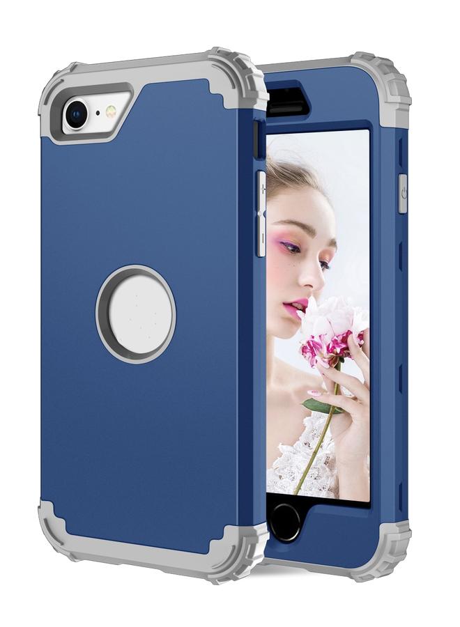 اس-توب جراب لهاتف iPhone SE 2022 / SE 2020 مصنوع من السيليكون + PC، غطاء خلفي لحماية الهاتف المحمول من السقوط مكون من ثلاث قطع - Image 2