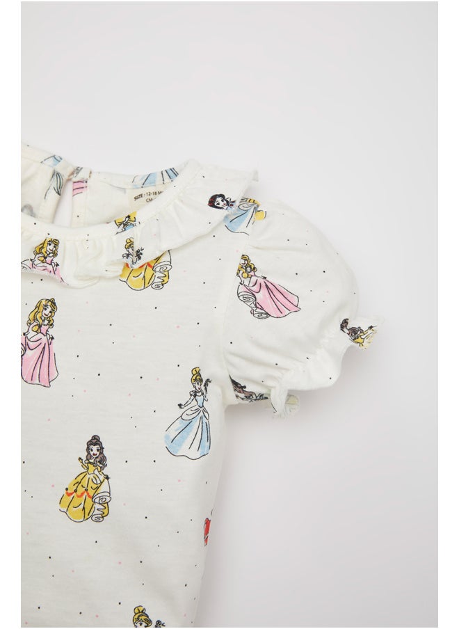 DeFacto - Babygirl Regular Fit Frill Neck Short Sleeve Knitted Pyjamas - 2 Pieces - Image 1