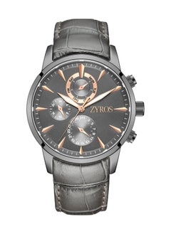 ZYROS Men Leather Band Watch  - Image 1