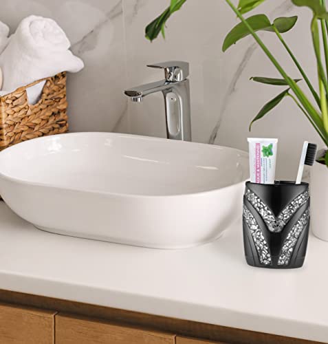 Popular Bath Sinatra Collection Tooth Brush Holder, Black - Image 2