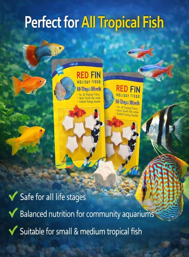 عبوة فاييناتو® من قطعتين من مكعبات طعام أسماك ريدفين تكفي لمدة 15 يومًا خلال العطلات | لجميع مراحل نمو الأسماك | مناسب لجميع أسماك الزينة الاستوائية | لا يُعكّر الماء | تركيبة مُعززة للطاقة | مُغذّي تلقائي أثناء العطلات - Image 4