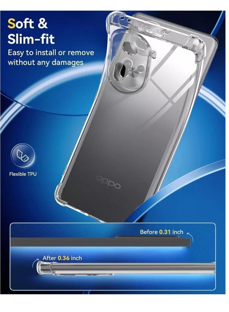 جراب شفاف ومضاد للصدمات لهاتف اوبو رينو 11 Oppo Reno 11 - Image 3
