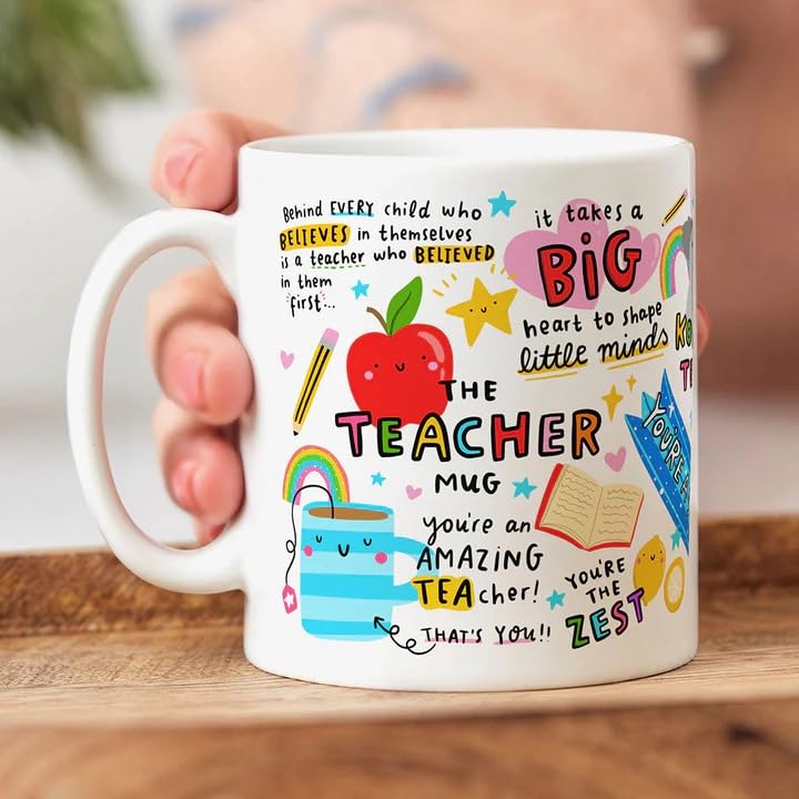 DAYS Thank You Teacher Mug Best Teacher Gift On Birthday Teacher Gift Teacher Mug Helping Me to Grow Teachers Gift for Teacher Coach Mentor Guide11 Ounce White - Image 1