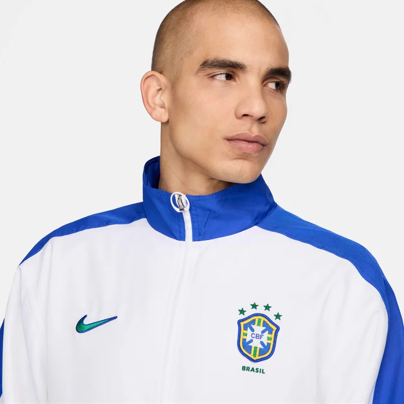 Nike White Men's Brazil 1998 Reissue Football Replica Tracksuit Jacket for Men | Best Price UAE
