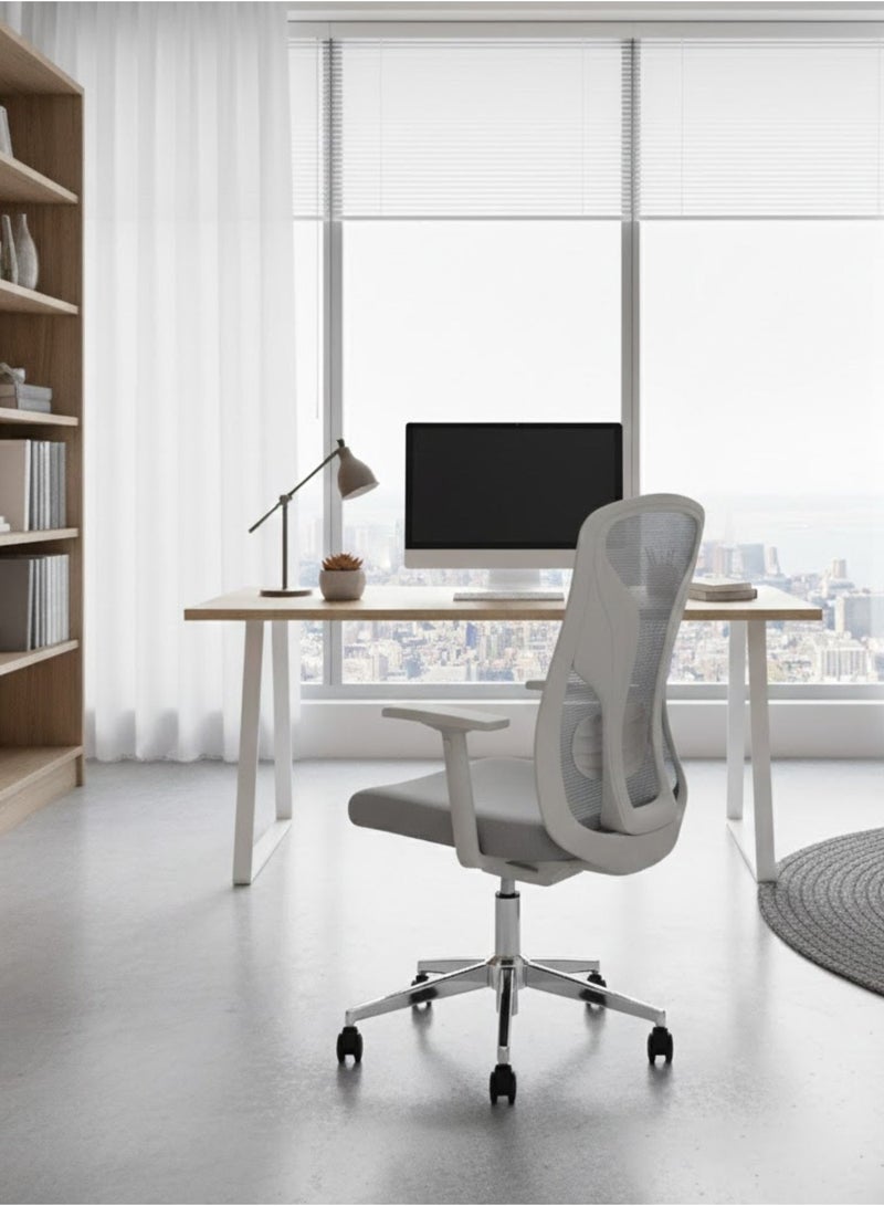 Furalux Ergonomic Mesh Swivel Task Chair – Adjustable Height Office Chair with Breathable Mesh Back, Lumbar Support, 360° Swivel Desk Chair for Home & Office, Modern Durable Seating - Image 3