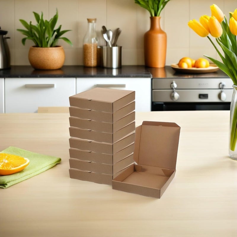 30pcs 6-inch Thick Kraft Paper Pizza Packaging Boxes Foldable Food Takeaway Containers for Restaurant and Party Use - Image 5