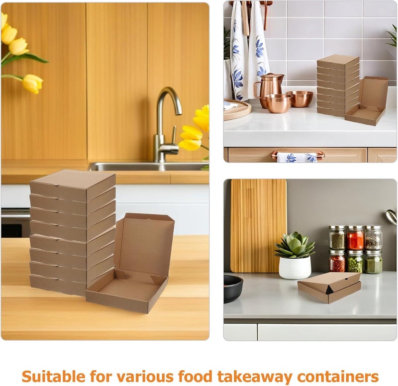 30pcs 6-inch Thick Kraft Paper Pizza Packaging Boxes Foldable Food Takeaway Containers for Restaurant and Party Use - Image 3