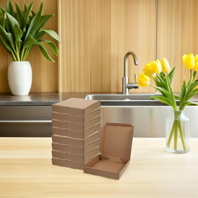 30pcs 6-inch Thick Kraft Paper Pizza Packaging Boxes Foldable Food Takeaway Containers for Restaurant and Party Use - Image 4