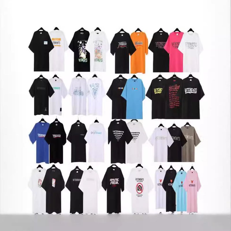 New Vtm Vit Cute Letter Print Men'S And Women'S Loose Casual Round Neck Short-Sleeved T-Shirt High Street Fashion Brand Cotton Tee - Image 2