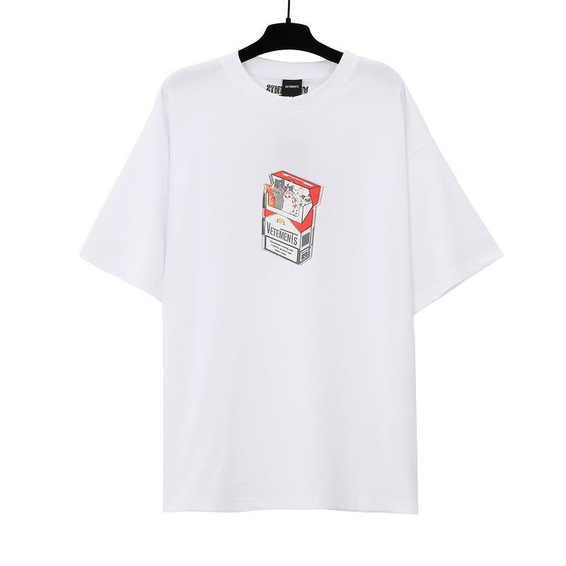 New Vtm Vit Cute Letter Print Men'S And Women'S Loose Casual Round Neck Short-Sleeved T-Shirt High Street Fashion Brand Cotton Tee - Image 1