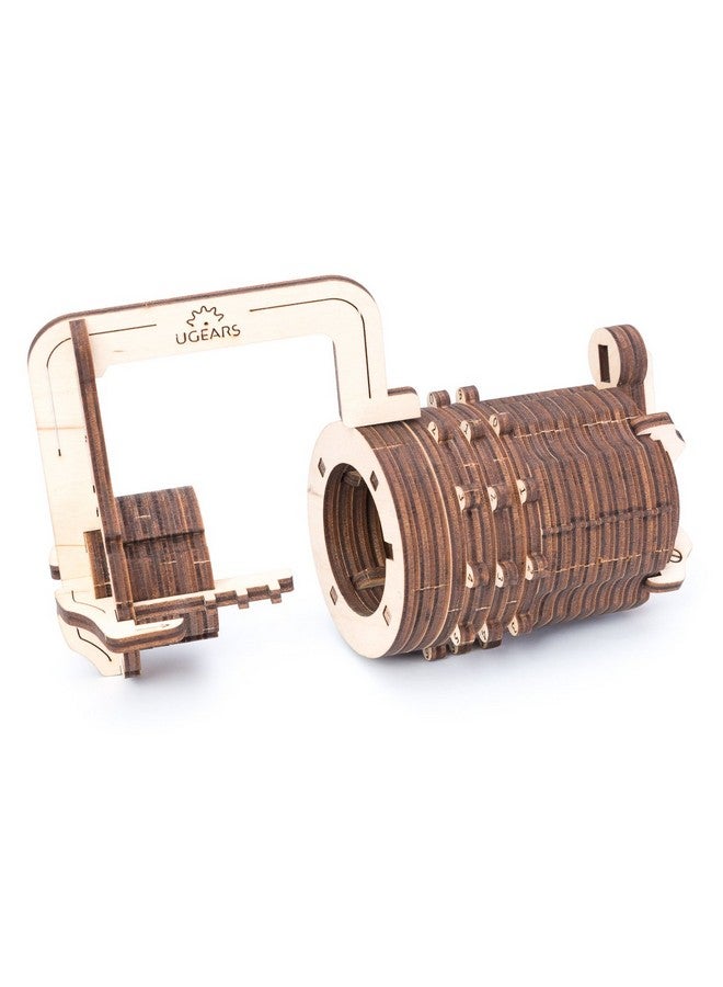 أوجيرز قفل UGEARS المركب - قفل Cryptex مستوحى من شيفرة دافنشي - لغز خشبي ميكانيكي ثلاثي الأبعاد - هدية عيد ميلاد إبداعية للأطفال والكبار - Image 3