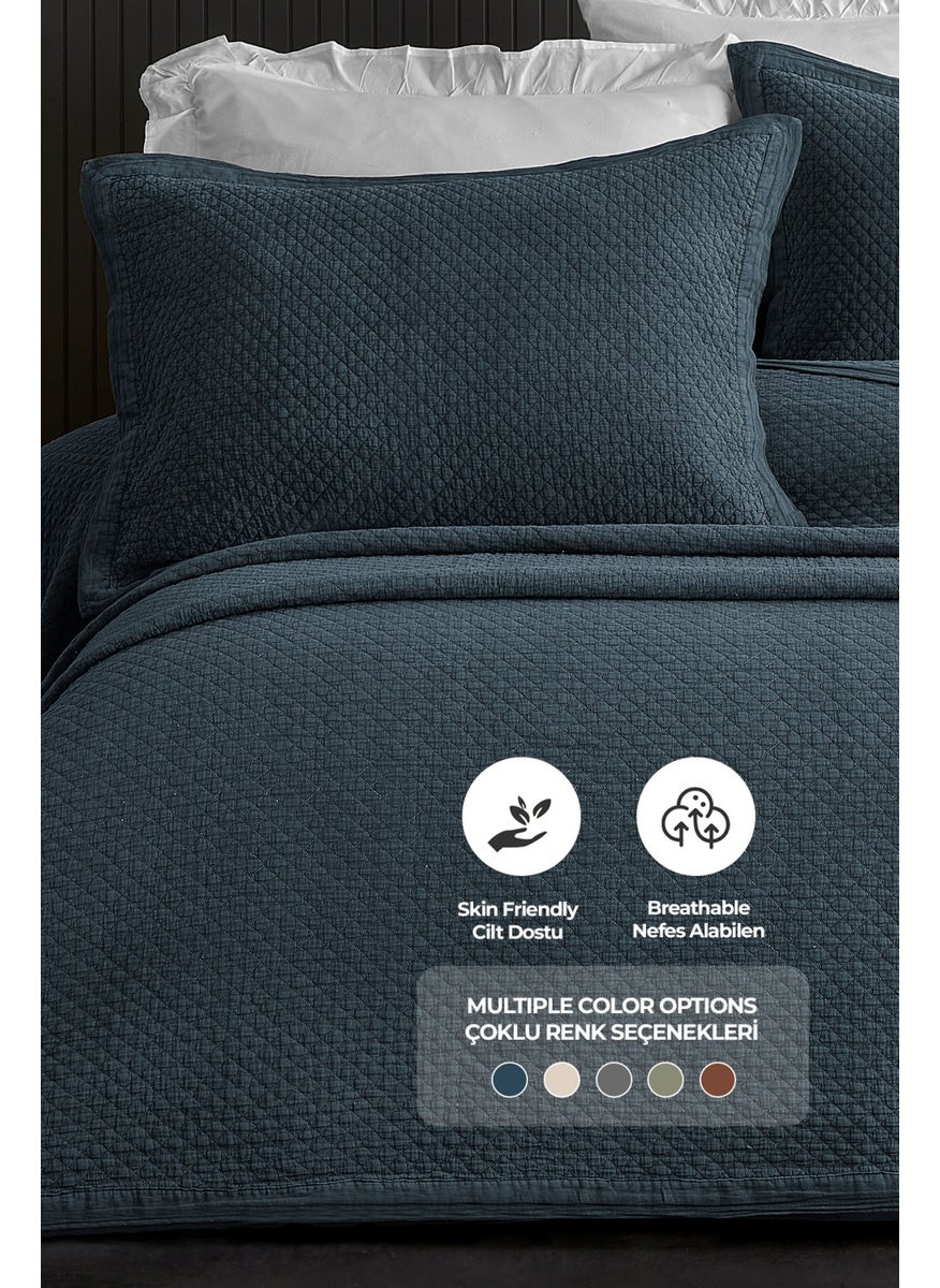Evlen Home Collection - Cotton Double Special Stone Washed Bedspread Luxury Soft Durable Modern Vitali - Image 1