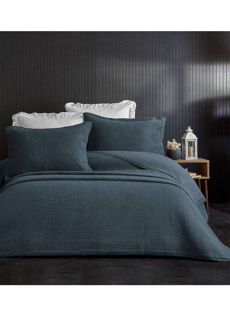 Evlen Home Collection - Cotton Double Special Stone Washed Bedspread Luxury Soft Durable Modern Vitali - Image 1