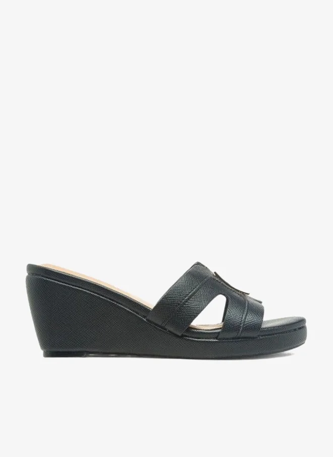 Womens Textured Wedge Heel Sandals