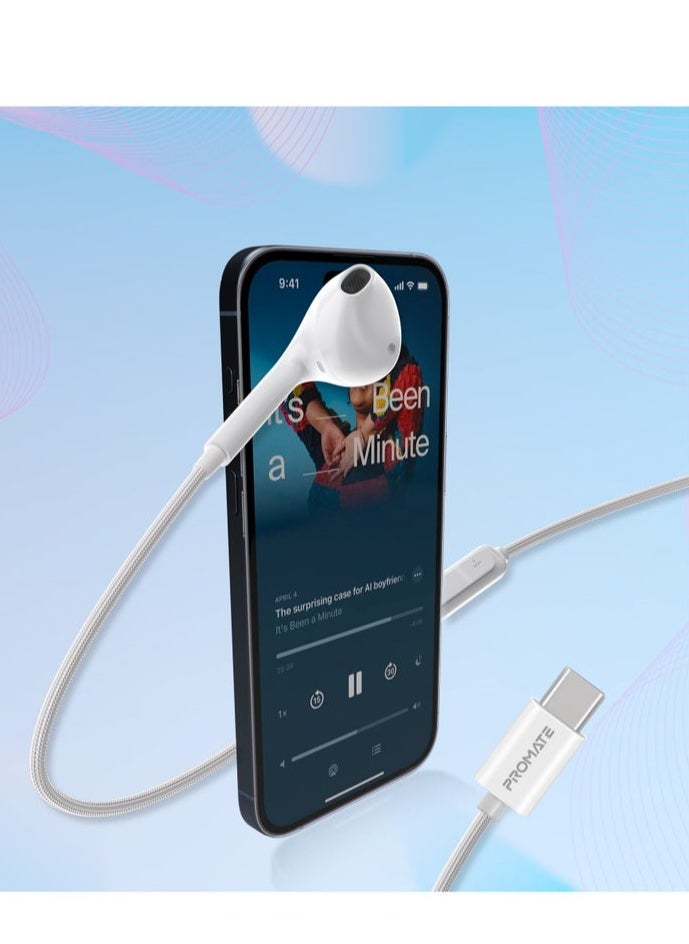 Service Zone Earbuds With USB-C Connector, Ergonomic In-ear USB-C HD Mono Earphone With Mic, Noise Isolation, Call Function, And In-Line Volume Control For iPhone 15, iPad Air, Galaxy S23/22/21, Monopod-C  - Image 2