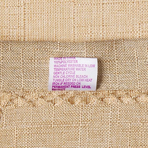 Violet Linen Hem Stitch Embroidered Vintage Design Tablecloth Oatmeal 60" by 84" Oblong/Rectangle - Image 4