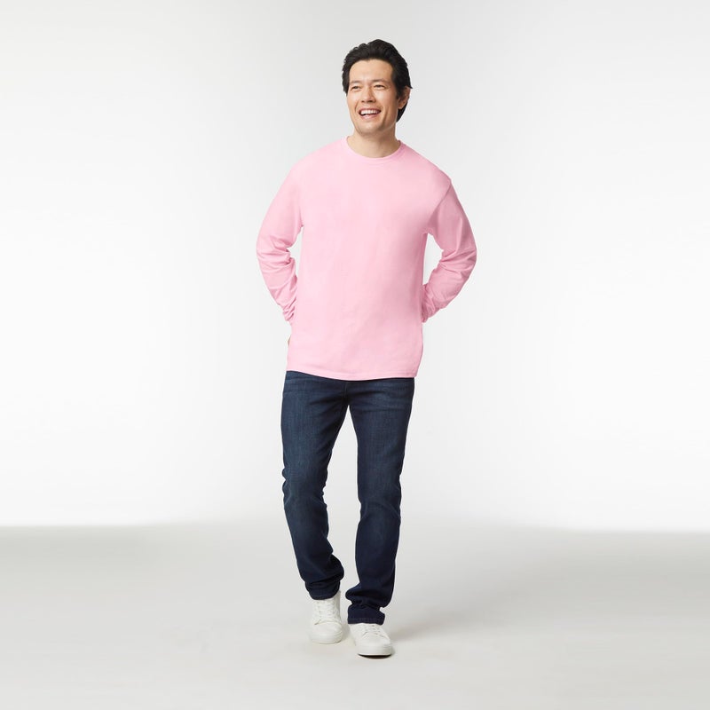 Gildan Unisex Adult Ultra Cotton Long Sleeve T-Shirt, Style G2400, Multipack, Light Pink (3-Pack), Medium US - Image 3