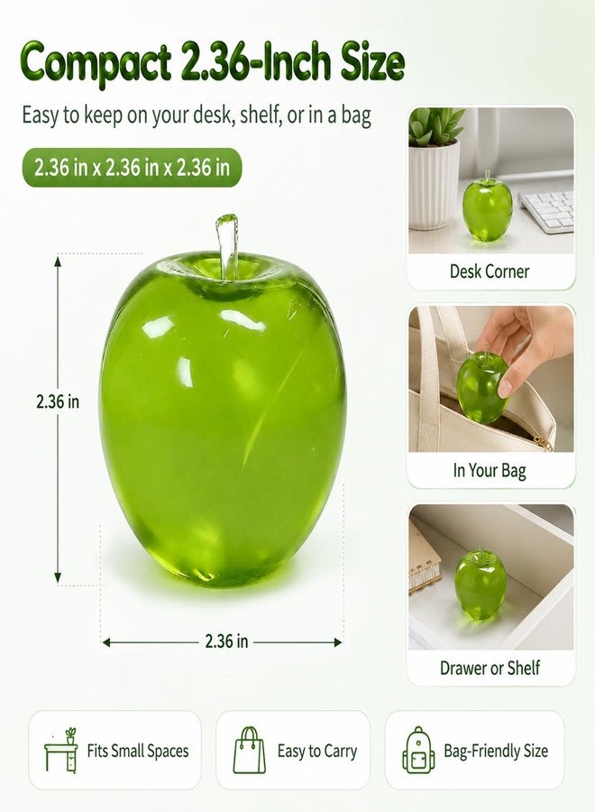 CGPVTSJ Apple Squishy Slushy Green Slush Coconut Oil Toy Squish Fruit Squeeze Fidget Aqua Toys Giant for Adults Squeezy Mellow Sugar Stress Ball 2026 Decompression Swuishy Fidget Toy (Green) - Image 4