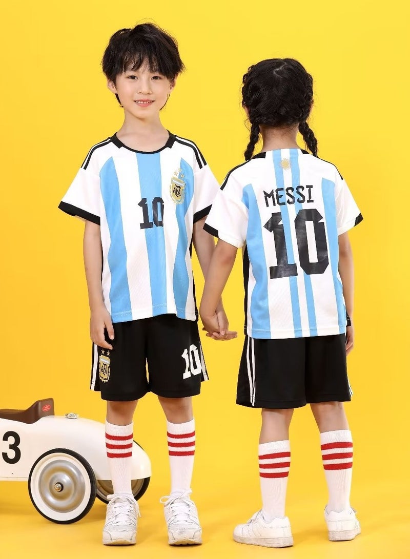 Football Jersey Set for Kids Boys Girls Football Jersey Kit Children Football Uniforms Short-sleeved Football Shirts With Socks Sportswear (H)  - Image 2