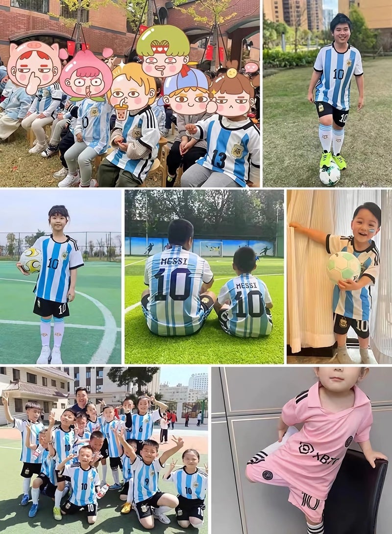 Football Jersey Set for Kids Boys Girls Football Jersey Kit Children Football Uniforms Short-sleeved Football Shirts With Socks Sportswear (H)  - Image 5