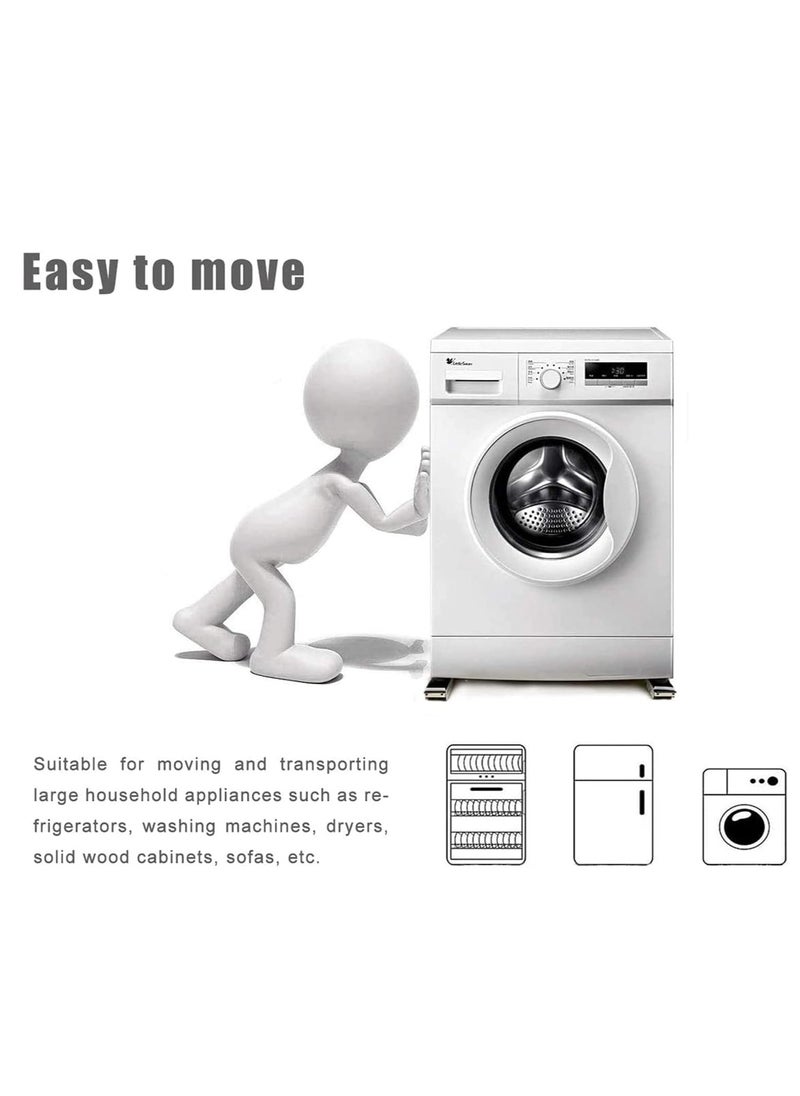 ماركة غير محددة قاعده متحركه متعدده الاستخدامات قابله للتحريك والضبط او التثبيت مع فرامل   مناسبة للثلاجة والمجفف والغسالة عبوه من قطعتين  - Image 3