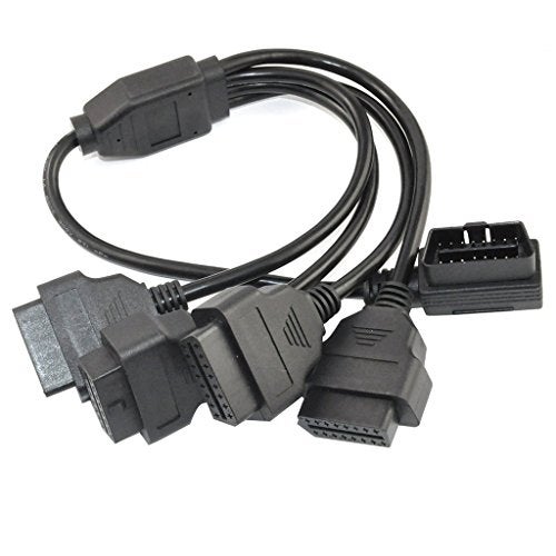 OLLGEN 1.64 Feet 50cm OBD II OBD2 16 Pin Right Angle 1 Male Splitter to 4 Female Extension Cable Car Diagnostic Extender Cord Adapter … - Image 1